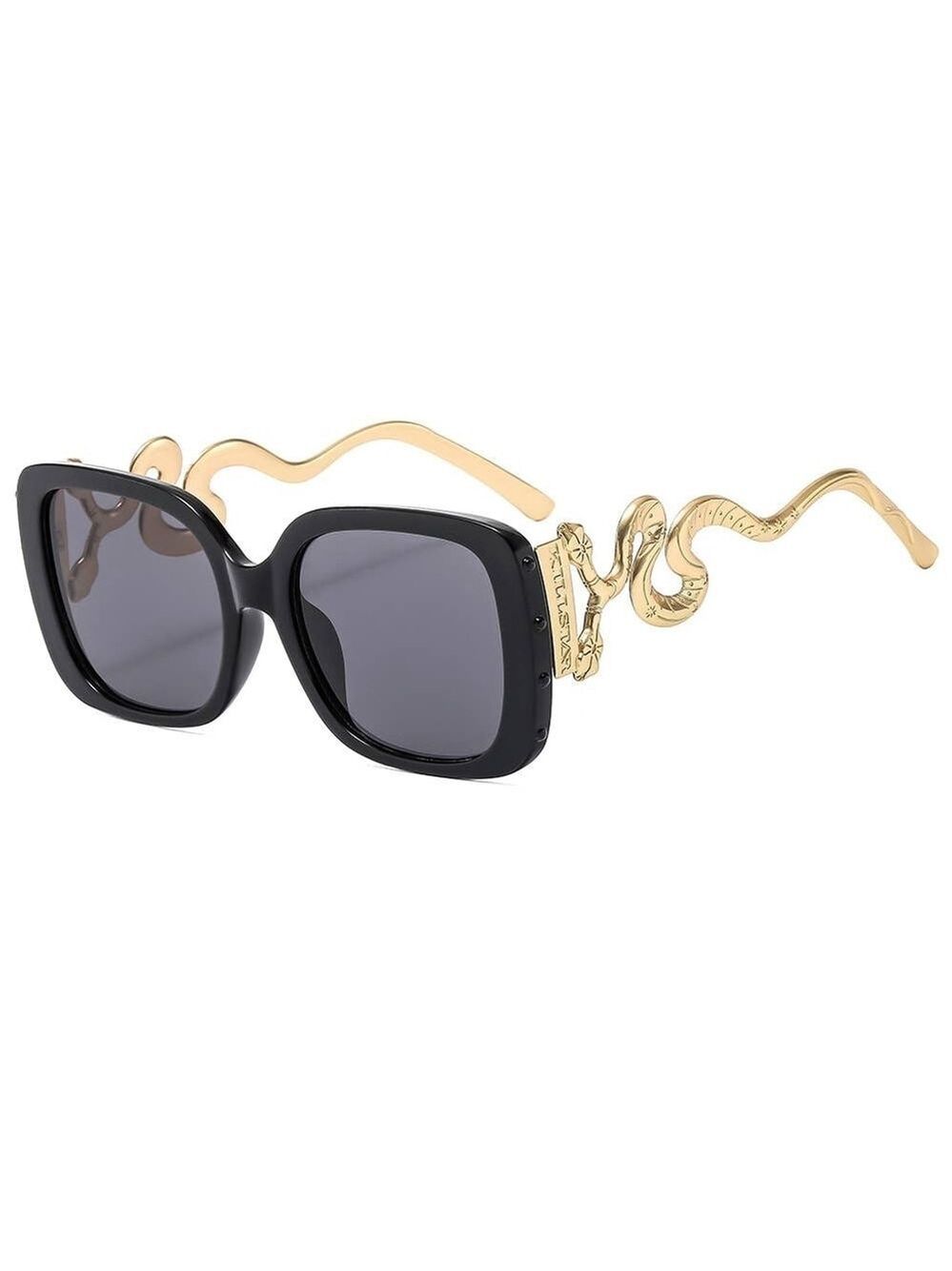Fashion Frame Sunglasses with Gold Snake Details